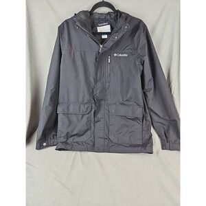 Columbia Omni Tech Waterproof And Breathable Black Hooded Coat Medium
